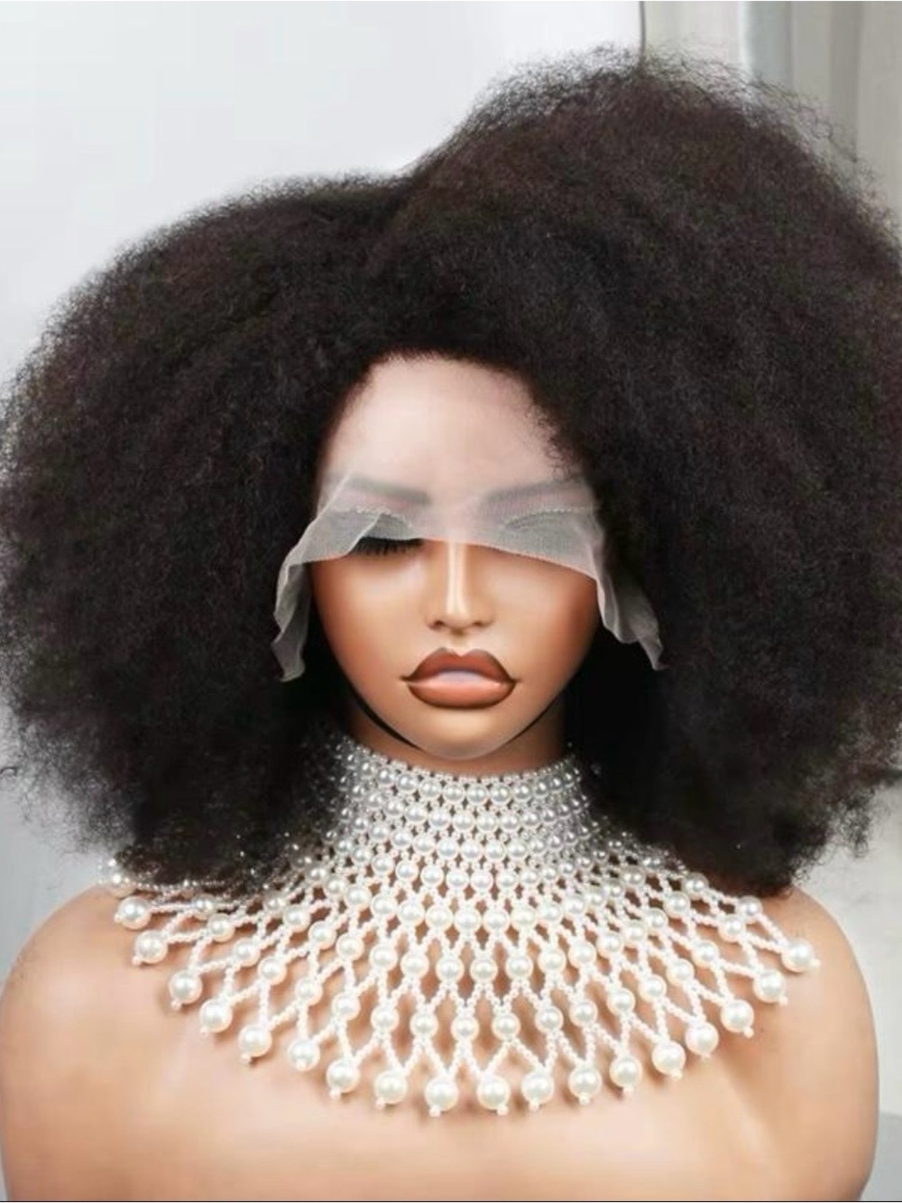 Afro Kinky Curly Lace Front Wig - Black